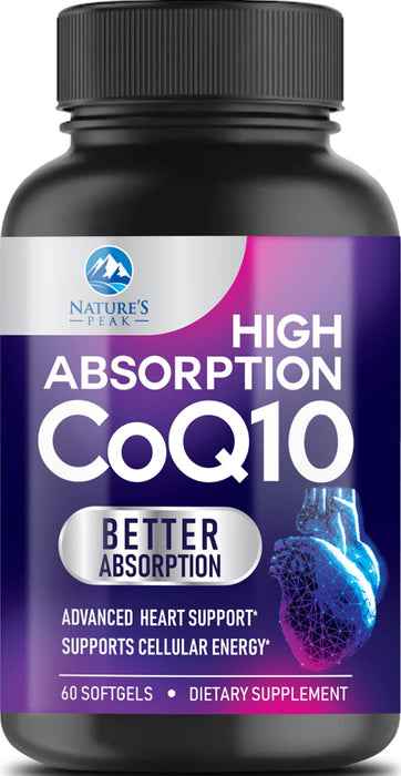 CoQ10 100mg Softgels - Powerful CoQ10 100 mg - Superior Absorption - Antioxidant for Heart Health Support & Energy Production - Coenzyme Q10 Vitamins & Supplements - 2 Month Supply - 60 Softgels