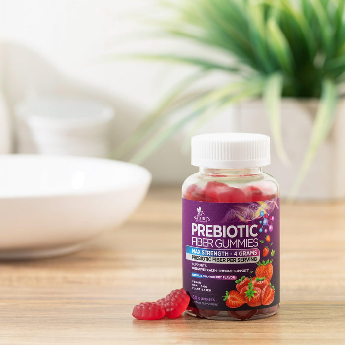 Fiber Gummies for Adults, Daily Prebiotic Fiber Gummy 4g for Digestive Health Support - Supports Regularity & Digestion Health, Plant Based Fiber Supplement, Non-GMO, Berry Flavor