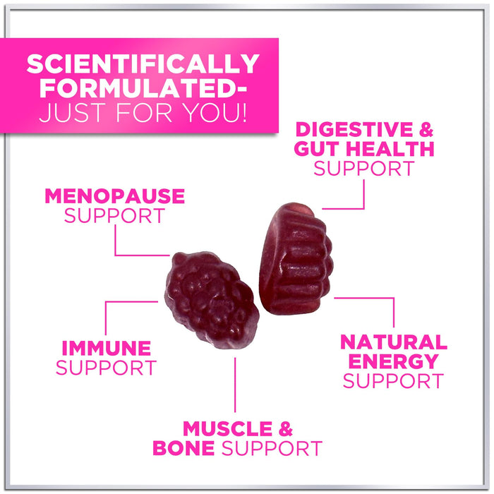 Menopause Probiotics for Women Gummy with Cranberry, 3 Billion CFU, Natural Menopause Relief for Weight Loss, Hot Flashes, Night Sweats, Mood Swings, Immune Support, Probiotic Supplement - 60 Gummies