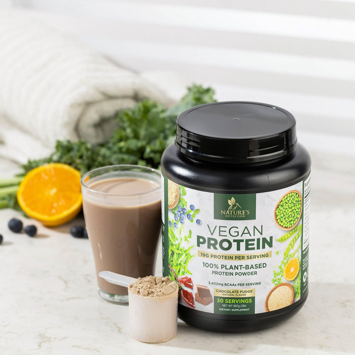 Premium Vegan Protein Powder, Creamy Chocolate Fudge - 19g & 100% Plant Based Protein & Fast Absorbing Premier Isolate for Smoothies & Shakes - Non Dairy, Non Whey, Soy & Gluten Free - 30 Servings
