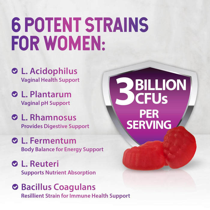 Menopause Probiotic for Women Gummy with Cranberry, 3 Billion CFU, Natural Menopause Relief for Hot Flashes, Night Sweats, PH Balance, Mood Swings, Immune Support, Probiotic Supplement - 60 Gummies