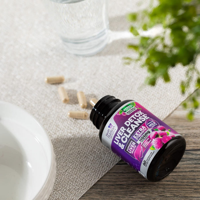 Gentle Liver Cleanse Detox & Repair Formula - Herbal Liver Support Supplement: Milk Thistle with Silymarin, Artichoke Extract, Dandelion, Beet, Chicory Root, & Turmeric for Liver Health