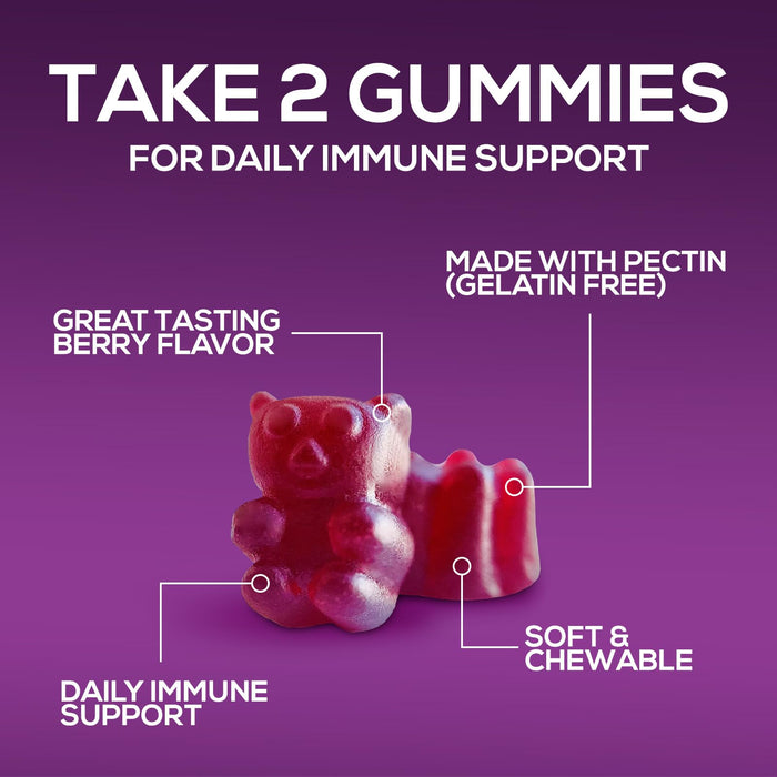 Nature’s Sambucus Elderberry Gummies, Immune Support for Kids and Adults, Max 35:1 Extract, Equivalent to 4200mg of Elderberries, Black Elderberry Vitamin Supplement, Vegan, Non-GMO