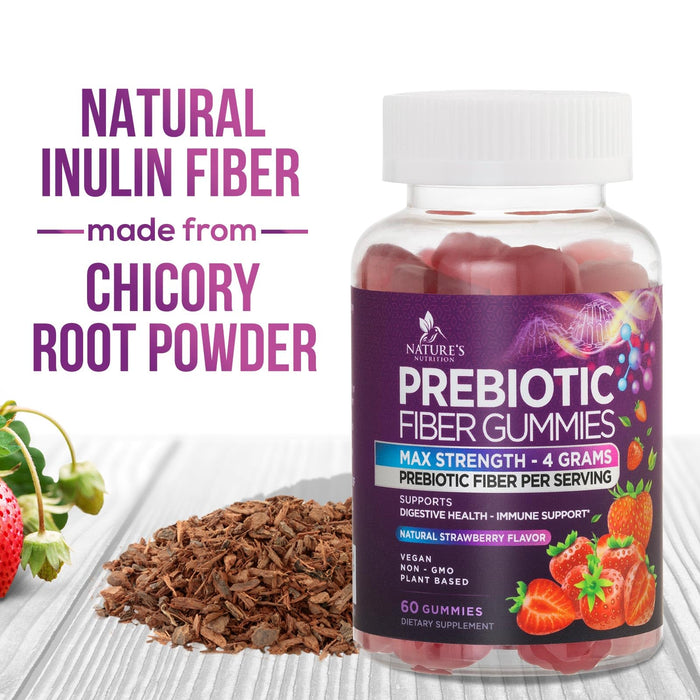 Fiber Gummies for Adults, Daily Prebiotic Fiber Gummy 4g for Digestive Health Support - Supports Regularity & Digestion Health, Plant Based Fiber Supplement, Non-GMO, Berry Flavor
