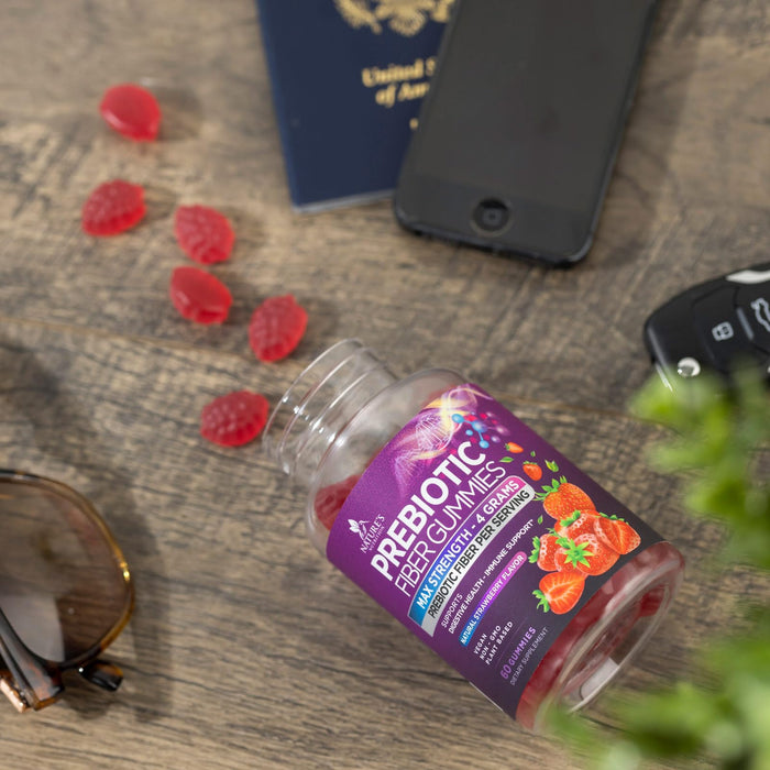 Fiber Gummies for Adults, Daily Prebiotic Fiber Gummy 4g for Digestive Health Support - Supports Regularity & Digestion Health, Plant Based Fiber Supplement, Non-GMO, Berry Flavor