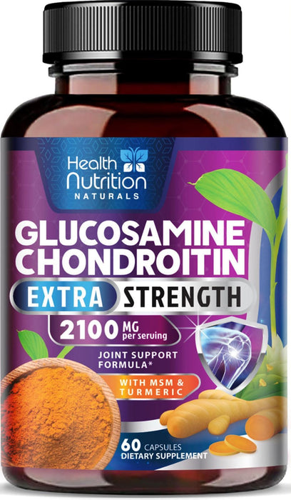 Glucosamine Chondroitin Supplements MSM Turmeric Boswellia - Joint Support Supplement for Joint Health, Joint Mobility - Glucosamine Sulfate Mobility Formula - Gluten Free and Non-GMO