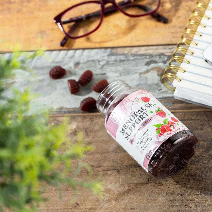 Menopause Supplements for Women Gummy - Multibenefit Menopause Relief Gummies, Natural Hot Flash and Night Sweats Support - Energy Support Supplement, Raspberry Pomegranate - 60 Gummies