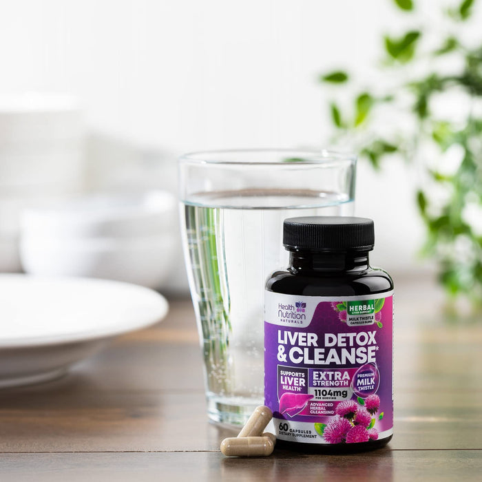 Gentle Liver Cleanse Detox & Repair Formula - Herbal Liver Support Supplement: Milk Thistle with Silymarin, Artichoke Extract, Dandelion, Beet, Chicory Root, & Turmeric for Liver Health