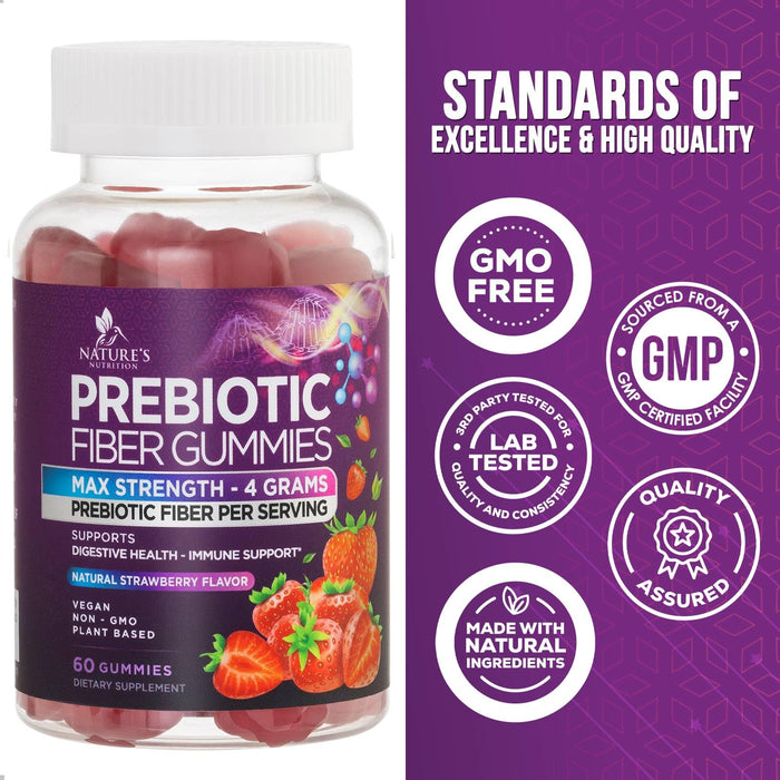 Fiber Gummies for Adults, Daily Prebiotic Fiber Gummy 4g for Digestive Health Support - Supports Regularity & Digestion Health, Plant Based Fiber Supplement, Non-GMO, Berry Flavor