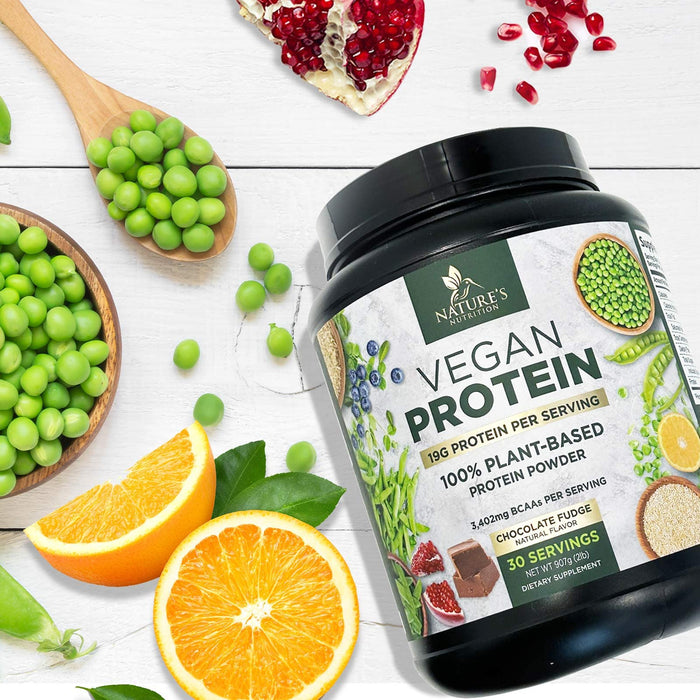 Premium Vegan Protein Powder, Creamy Chocolate Fudge - 19g & 100% Plant Based Protein & Fast Absorbing Premier Isolate for Smoothies & Shakes - Non Dairy, Non Whey, Soy & Gluten Free - 30 Servings